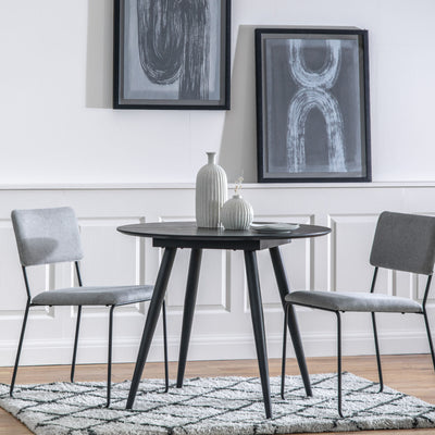 Askern Round Dining Table Black