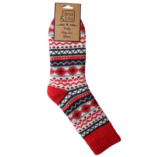 Red Nordic Cosy Socks