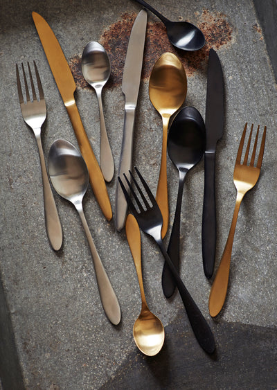 Stainless steel cutlery Brushed Gold set of 4