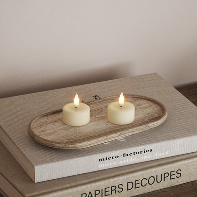 LED Tealight candle 2 pcs. Cream
