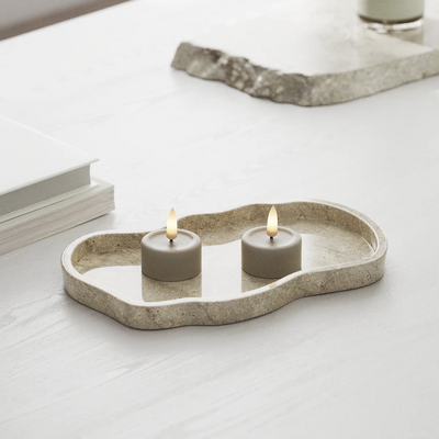 LED Tealight candle 2 pcs. Sand