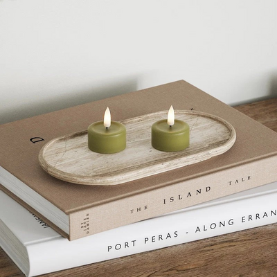 LED Tealight candle 2 pcs. Olive Green