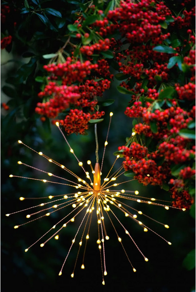 Hanging Starburst 26cm Copper Lights - Battery