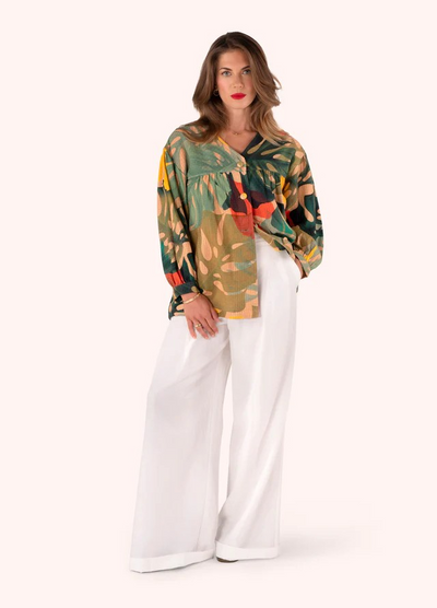 Exotic Leaves Ladies Cotton Kimono Jacket