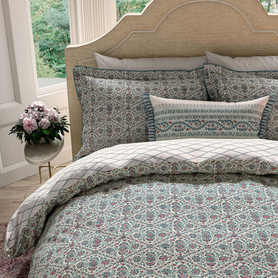 V&A Indian Lattice Bedding in Red/Teal