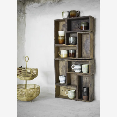 Iron etagere with Jute Baskets