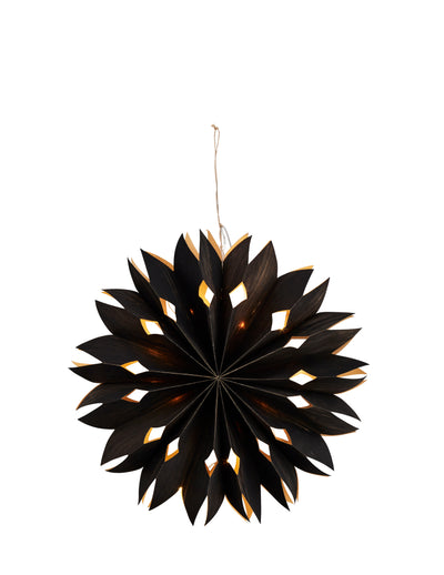 Black Veneer Paper Decoration with Lights Medium