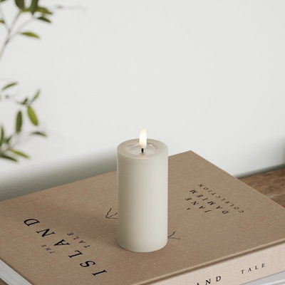 LED Pillar candle Ø 5 x 10 cm Sand