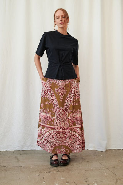 Angels Olive A-line Maxi Skirt