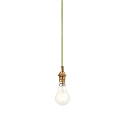 Elmer Brass Ceiling Rose and Green Flex
