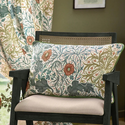 William Morris Seaweed Cushion Stone/Sunflower