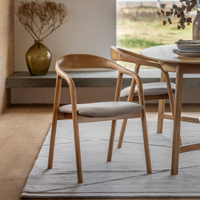 Maddington Oak Upholstered Dining Chair Set of 2