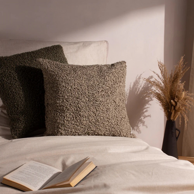 Cabu Chunky Boucle Cushion Taupe