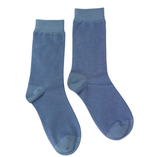 Cornflower & Petrol Thin Stripe Bamboo Socks