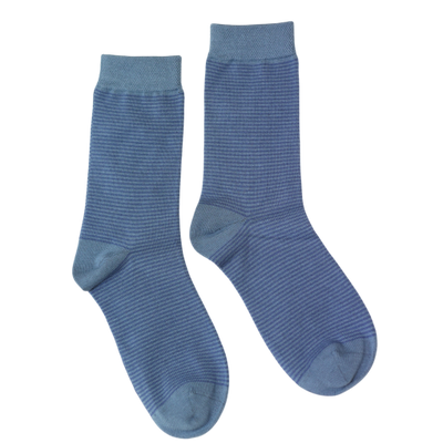 Cornflower & Petrol Thin Stripe Bamboo Socks