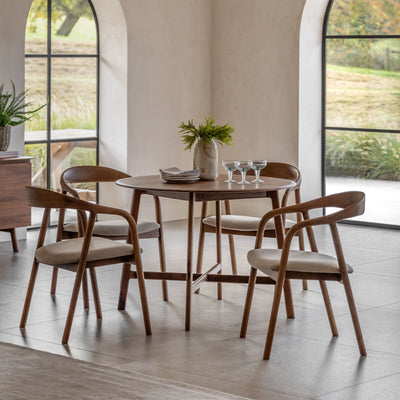 Maddington Walnut Round Dining Table