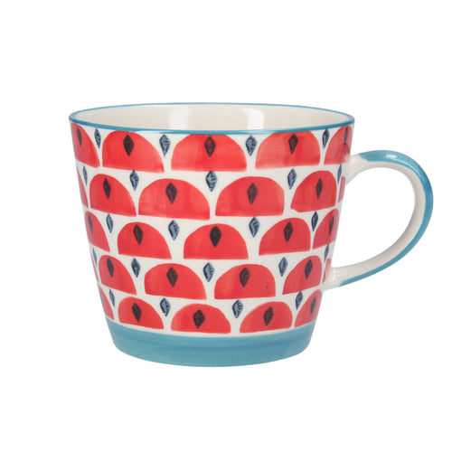 Gisela Graham Red Geo Mug
